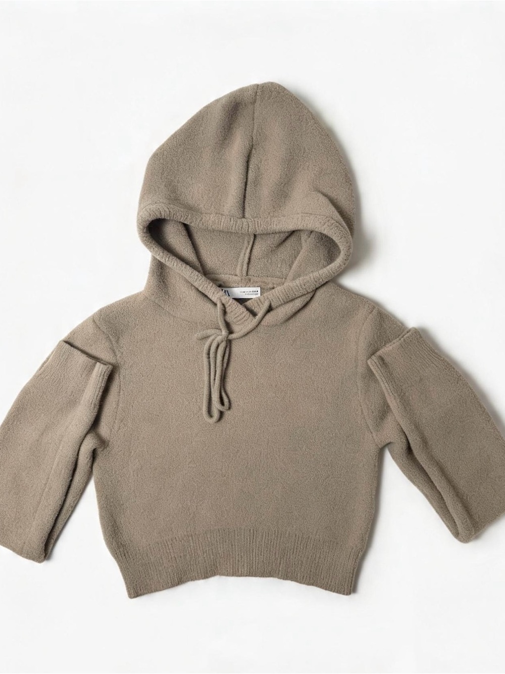 Zara Taupe Teddy Hooded Jacket